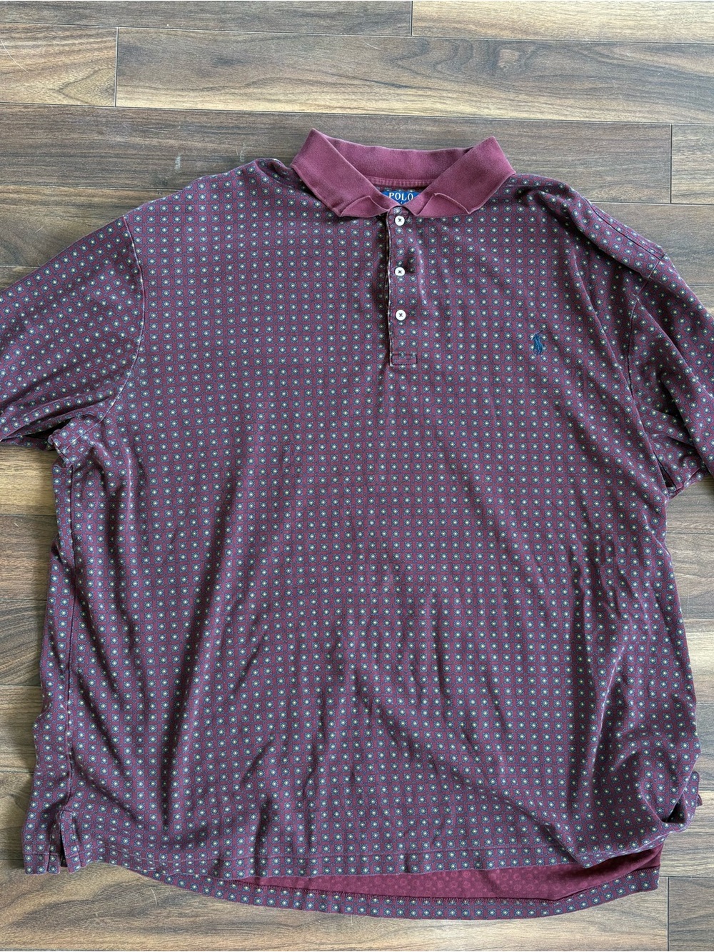 Polo by Ralph Lauren Burgundy Polo with Microdot Pattern